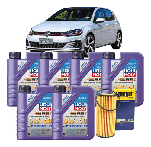 Kit Troca Óleo Liqui Moly Hengst Vw Golf Gti 2.0 2015-2019