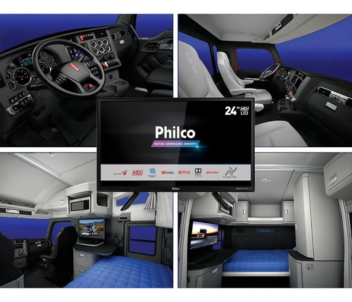 Tv Smart 24'' Incluso Inversor 24v+antena Caminhão Van Carro