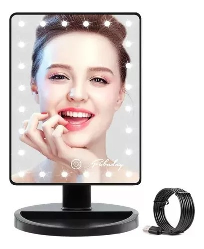 Espejo Maquillaje Con Luz Led Rotación De 180°