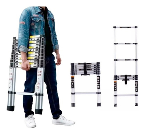 Portable Telescopic Aluminum Telescopic Ladder 2m