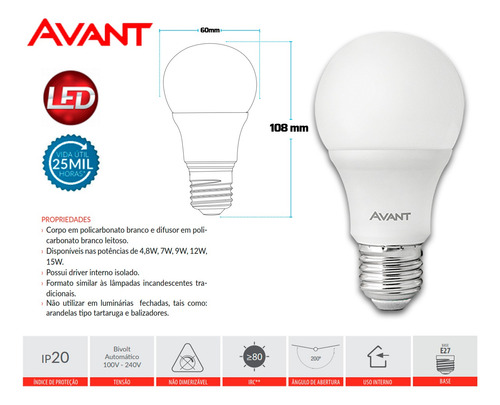 Imagem 2 de 5 de Kit 10 Lâmpada Led 9w Bulbo Soquete E27 Bivolt Casa Comércio