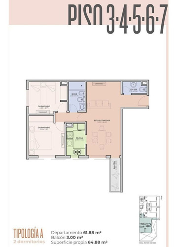 Imagen 1 de 14 de Vendo Departamentos 1 Dorm B° General Paz