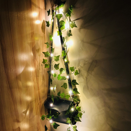 Cadena Led De Plantas Artificiales, Hoja Verde, Vid