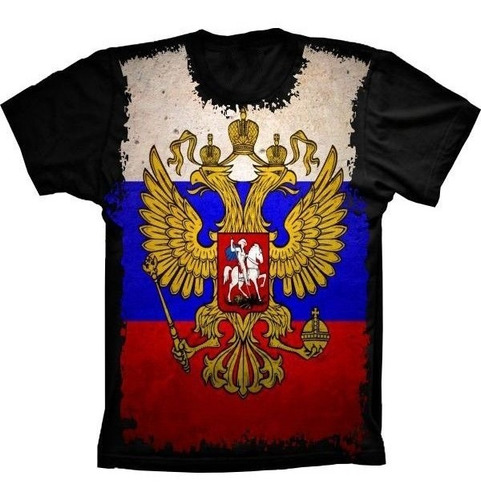 Camiseta Estilosa 3d Fullprint - Bandeira Da Rússia