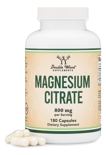 Double Wood Magnesium Citrate 800 Mg Citrato Magnesio 180cáp