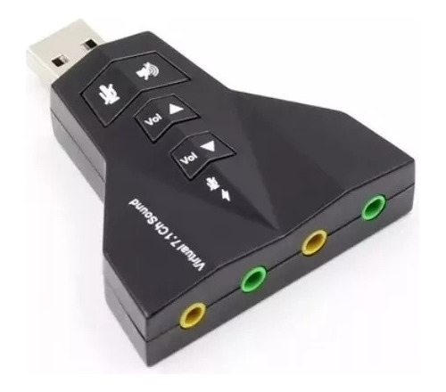 Tarjeta De Doble Sonido 7.1 Usb Control De Volumen Plug Mic