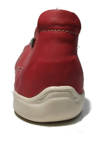 Imagen 6 de 9 de Zapato Náutico Cuero Rojo Hombre Cuero Forrado En Cuero!!