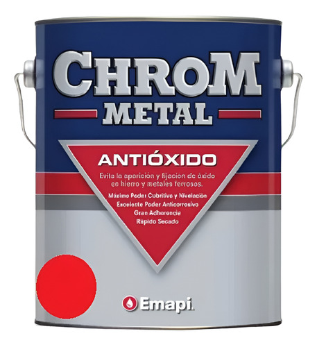Chrom Metal Antioxido Emapi Rojo Mate 1 L Rojo Mate