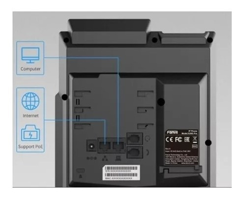 Imagen 3 de 3 de Telefono Ip Empresarial Para 4 Lineas X3sg Pro Fanvil