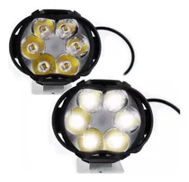 Comprar Par Faros 6 Hiper Led Ovalo Auxiliar Con Estrobo Moto Auto