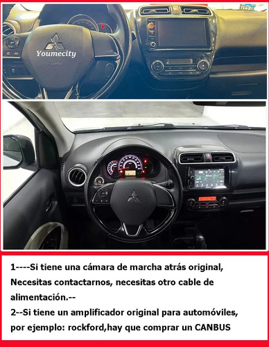 Radio Estéreo Android Auto Para Mitsubishi Mirage 2016-2022