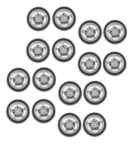 20x Rc Tire 30mm Con Llanta De Goma De 5 Radios Para Auto