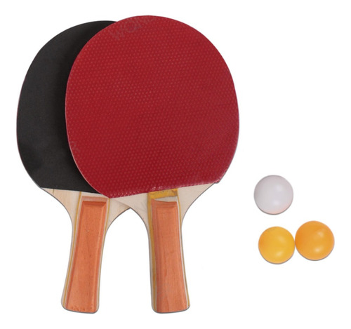 Set Raquetas X 2 Ping Pong Tenis De Mesa+ 3 Pelotas 