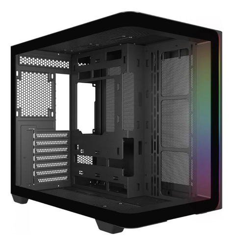 Gabinete Gamer Superframe Power Cube Cristal,sem Fans, Preto