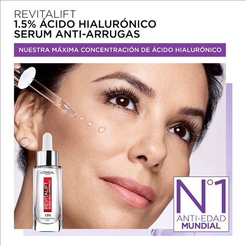 Sérum Serum Ácido Hialurónico L'Oréal Paris Revitalift día/noche para todo tipo de piel de 30mL