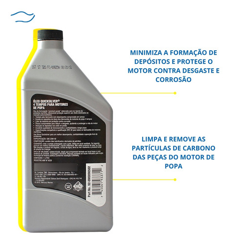 Óleo 4 Tempos Mercury Quicksilver 1 L Motor De Popa 25w40