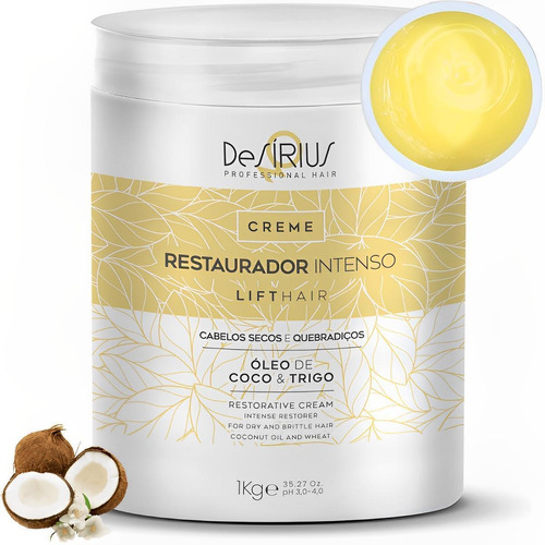 Creme Restaurador Intenso Lift Hair Coco Trigo Desirius 1kg