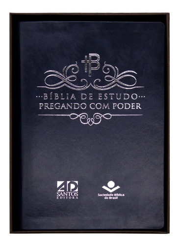 Bíblia De Estudo Pregando Com Poder | Arc | Bonded | Azul