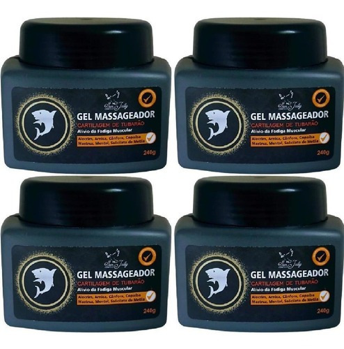  Kit 4 Gel Cartilagem De Tubarão 240g Arnica Alecrim Copaíba