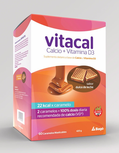 Vitacal 60 Caramelos- Dulce De Leche