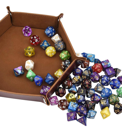 Juego De Dados Dnd Con 175 Piezas En 25 Colores, Incluye Bol