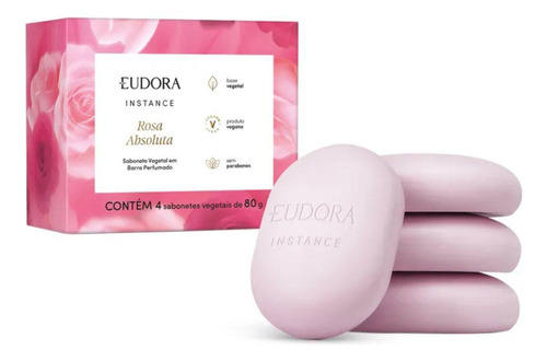 Sabonete Em Barra Eudora Instance Rosa Absoluta 4x80g