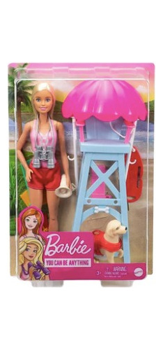 Barbie Muñeca Set De Muñeca Salvavidas Con Perrito +3años
