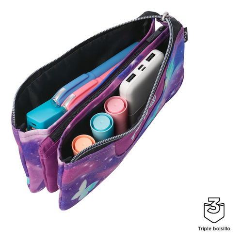 Totto Combo Mochila, Lonchera Y Lapicera - Set Kit Escolar A Mariposas Glitter