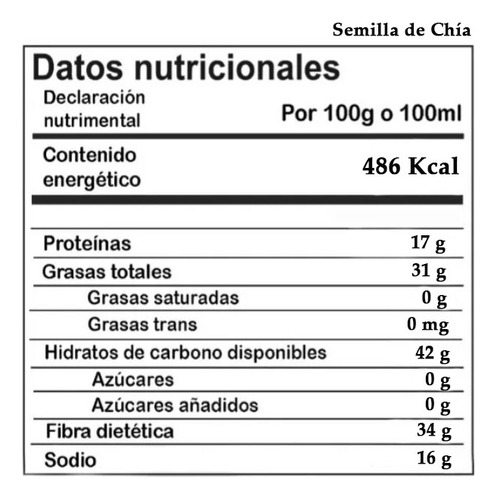 Semilla De Chía Granel Calidad Premium 250 Gramos
