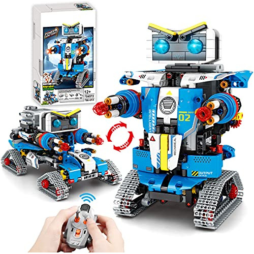 New-2-in-1-stem Remote Control Robot Building Kit For Kids (