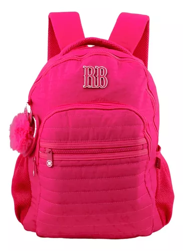 Mochila Rebeca Bonbon Juvenil Escolar color rosa chicle diseño liso 20L