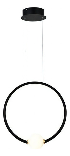 Lustre Luminaria Pendente Moderna Circulo Led 30w Bola 43cm Cor Preto 110V/220V