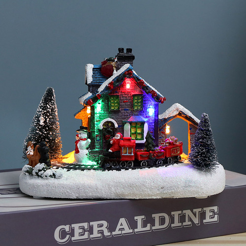Decoración Navideña De Resina Led, Casa De Pueblo, Coleccion