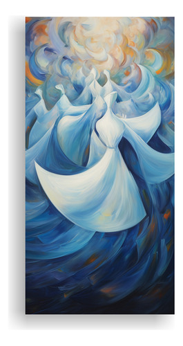 25x50cm Cuadro Abstracción Whirling Dervishes Capturados En