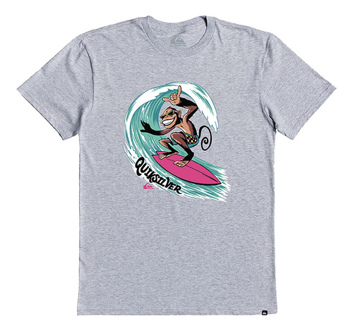 Remera Mc Monkey Wave (gri) Quiksilver Niños