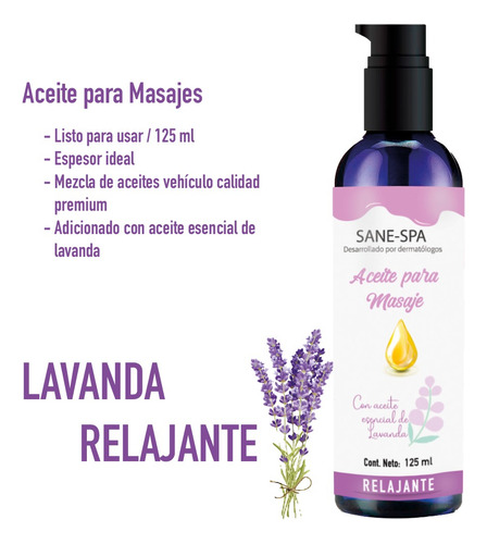 Aceite De Masaje Sensual Con Lavanda Relajante 125 Ml