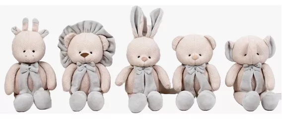 Kit Safari Amigurumi Tricot Croche 3 Pc Infantil Bebe Menino