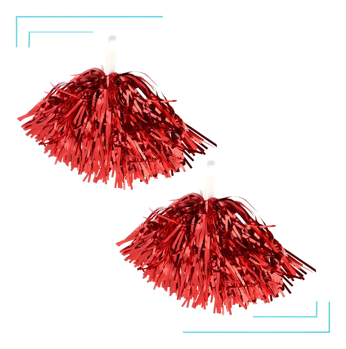 Pompom Metalizado Líder Torcida Festa Esporte Eventos +cores Cor Vermelho