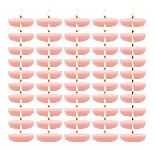 50 Velas Flotantes Color Rosa Aluzza