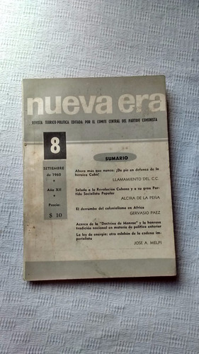 Revista Nueva Era Nº 8 - Setiembre De 1960 Año Xii Ed. Anteo