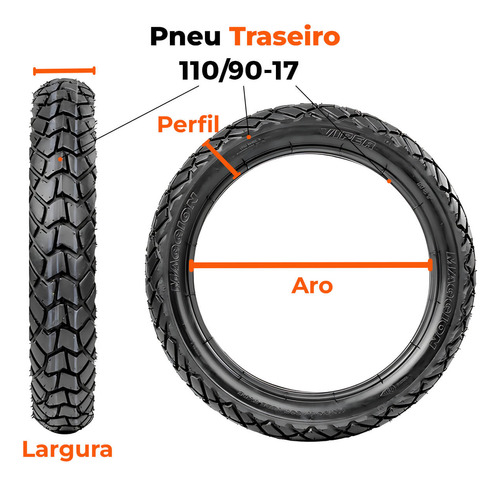 Kit Pneu Nxr 125 Bros 90-90-19 + 110-90-17 C/ Câmara Maggion