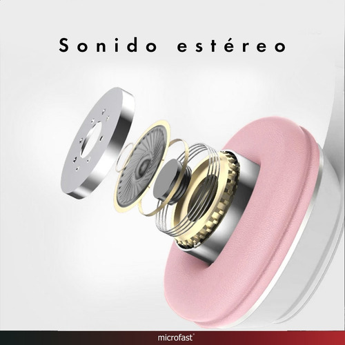 Imagen 7 de 9 de Auriculares Headset Bluetooth Oreja Luz Led Gato Micrófono