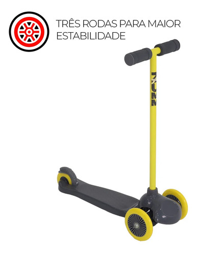Patinete Scooter Dobrável Com Freio 3 Rodas Menino Bel
