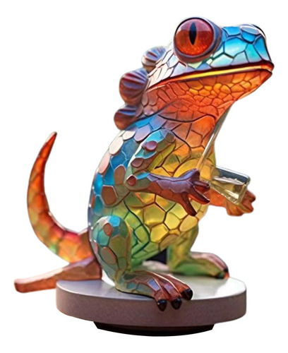 Escultura Animal Con Estatua De Metal Lacértido