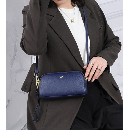 Bolso De Hombro Diagonal De Cuero Genuino Para Mujer