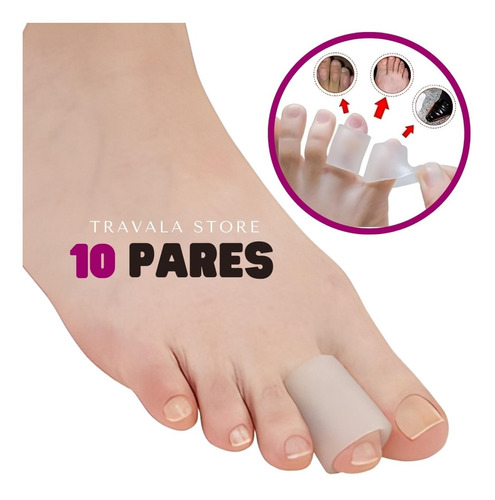 Imagem 1 de 7 de Kit 20 Protetores Para Os Dedos Do Pé Em Silicone Anti Calos