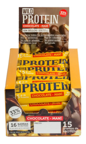 Wild Protein Chocolate - Maní (caja 16 Uns.)