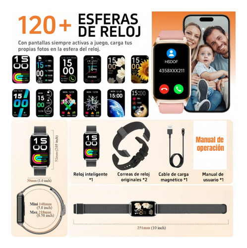 Reloj Inteligente Mujer Smartwatch Bluetooth Llamadas P121 Reloj Inteligente Hombres Relojes Dama Smart Watch Mujer