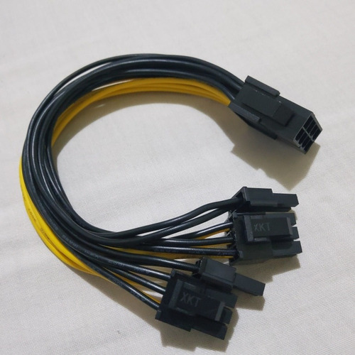 Imagen 6 de 6 de Cable Splitter 8pin Pcie A 8pin Pcie X2 (6+2). 18awg, 20cm.