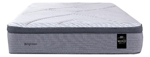 Colchón King Koil World Luxuy Brighton Tamaño King De 180x200cm Resortes Con Europillow Viscoelástico Color Blanco Y Gris